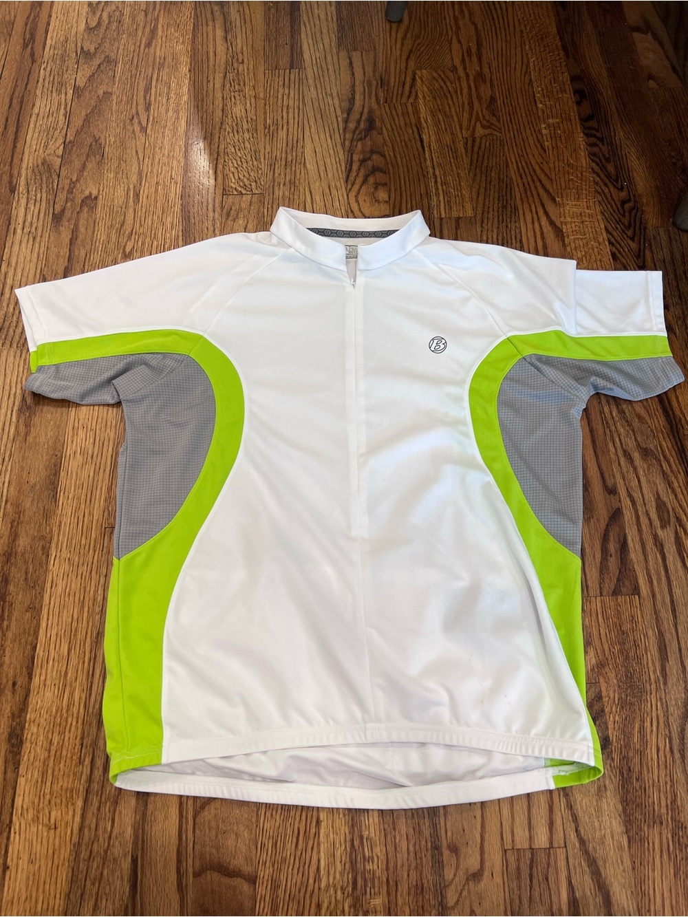 Bontrager Men’s Bike Racing Jersey Shirt Cycling 3 Pocket White Green Size XL